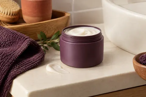 Crème lavante co-wash Curls Matter présentée sur une tablette claire avec une touche de texture crémeuse.
